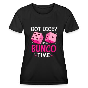 Bunco Night Dice Game Squad Fun - Women's Functional T-Shirt - black - Front - AI Model Female 172 light (172cm)