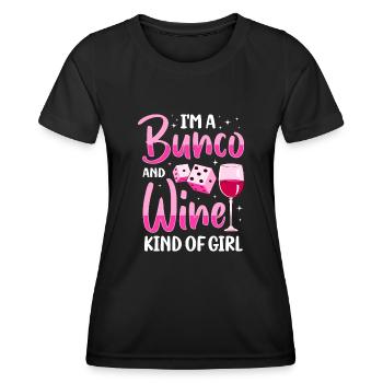 Dans un Bunco Et Vin Genre De Jeu De Dés De Fille - T-shirt sport Femme - noir - Devant - AI Model Female 172 light (172cm)