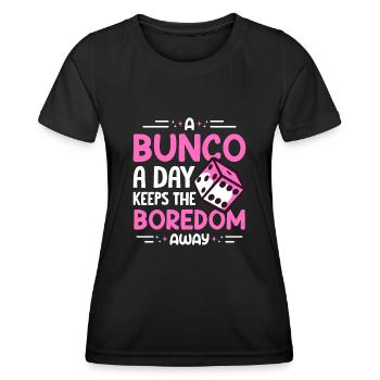 Bunco - Frauen Funktions-T-Shirt - Schwarz - Vorne - AI Model Female 172 light (172cm)