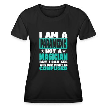 Ambulancier - T-shirt sport Femme - noir - Devant - AI Model Female 172 light (172cm)
