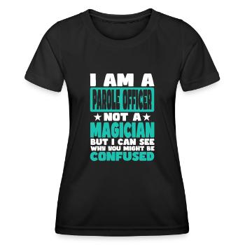 Agent de libération conditionnelle - T-shirt sport Femme - noir - Devant - AI Model Female 172 light (172cm)