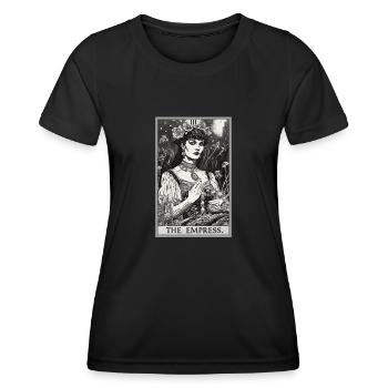 Carte de Tarot L’Impératrice Le Souverain - T-shirt sport Femme - noir - Devant - AI Model Female 172 light (172cm)