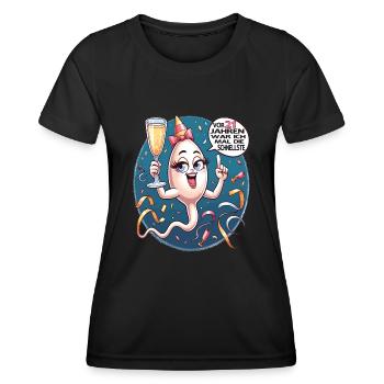 Il y a 21 ans, j’étais la femme la plus rapide - T-shirt sport Femme - noir - Devant - AI Model Female 172 light (172cm)