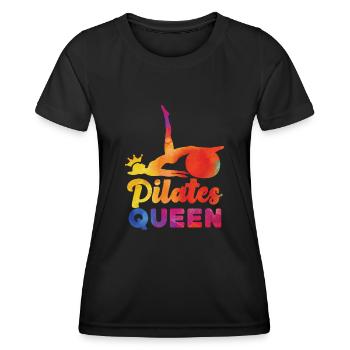 Instructeur de Pilates Enseignant Queen - T-shirt sport Femme - noir - Devant - AI Model Female 172 light (172cm)