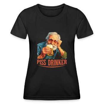 Piss Drinker 44 - Frauen Funktions-T-Shirt - Schwarz - Vorne - AI Model Female 172 light (172cm)