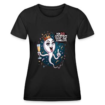 Il y a 25 ans, j’étais la femme la plus rapide - T-shirt sport Femme - noir - Devant - AI Model Female 172 light (172cm)