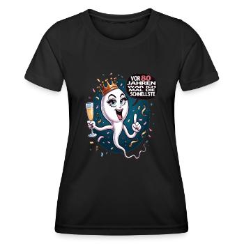 Vor 80 Jahren War Ich die Schnellste Frau - Frauen Funktions-T-Shirt - Schwarz - Vorne - AI Model Female 172 light (172cm)