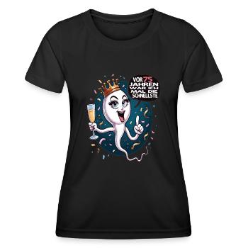 Vor 75 Jahren War Ich die Schnellste Frau - Frauen Funktions-T-Shirt - Schwarz - Vorne - AI Model Female 172 light (172cm)