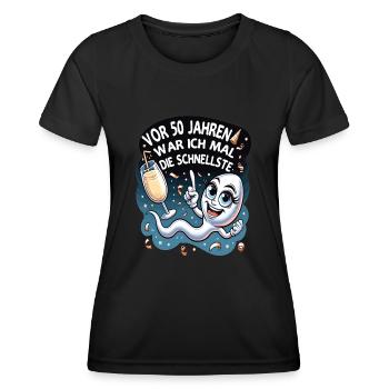 50 Years Ago I Was The Fastest Woman - Women's Functional T-Shirt - black - Front - AI Model Female 172 light (172cm)