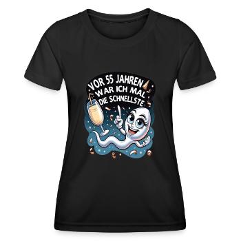 55 Years Ago I Was The Fastest Woman - Women's Functional T-Shirt - black - Front - AI Model Female 172 light (172cm)