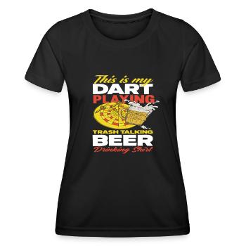 Dart Bier Sport Hobby - Frauen Funktions-T-Shirt - Schwarz - Vorne - AI Model Female 172 light (172cm)