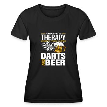 Dart Bier Therapie - Frauen Funktions-T-Shirt - Schwarz - Vorne - AI Model Female 172 light (172cm)