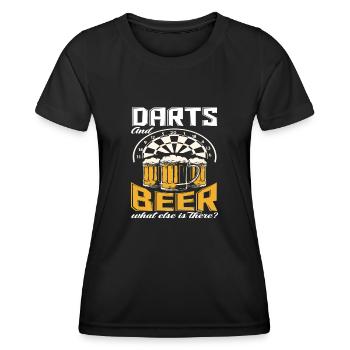 Dart Bier Hobby Geschenk - Frauen Funktions-T-Shirt - Schwarz - Vorne - AI Model Female 172 light (172cm)