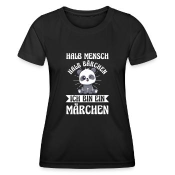 Mi-humain, mi-ours - T-shirt sport Femme - noir - Devant - AI Model Female 172 light (172cm)