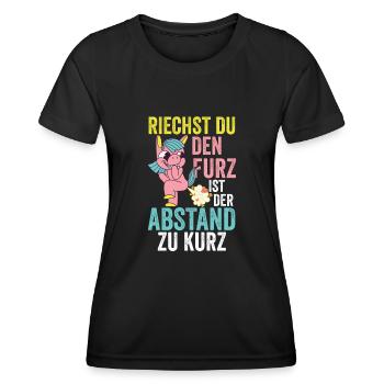 Riechst Du Den Furz Ist Der Abstand Zu Kurz - Frauen Funktions-T-Shirt - Schwarz - Vorne - AI Model Female 172 light (172cm)