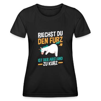 Riechst Du Den Furz Ist Der Abstand Zu Kurz - Frauen Funktions-T-Shirt - Schwarz - Vorne - AI Model Female 172 light (172cm)