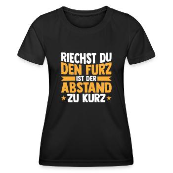 Riechst Du Den Furz Ist Der Abstand Zu Kurz - Frauen Funktions-T-Shirt - Schwarz - Vorne - AI Model Female 172 light (172cm)