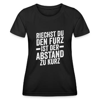 Riechst Du Den Furz Ist Der Abstand Zu Kurz - Frauen Funktions-T-Shirt - Schwarz - Vorne - AI Model Female 172 light (172cm)