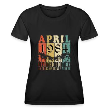 April 1984 Jubiläum April 1984 Geschenk 1984 - Frauen Funktions-T-Shirt - Schwarz - Vorne - AI Model Female 172 light (172cm)