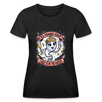23 Years Ago I Was The Fastest Woman - Women's Functional T-Shirt - black - Front - AI Model Female 172 light (172cm)