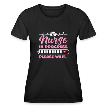 Nurse Student in progress nursing school era - Women's Functional T-Shirt - black - Front - AI Model Female 172 light (172cm)