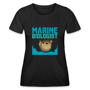 Ozean Meerestier Kugelfisch Ballonfisch Tiere - Frauen Funktions-T-Shirt - Schwarz - Vorne - AI Model Female 172 light (172cm)