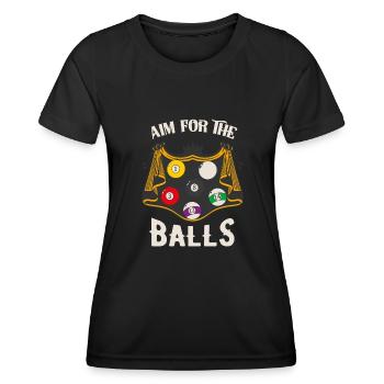 Lustiger Billard Poolspieler Snooker Spruch - Frauen Funktions-T-Shirt - Schwarz - Vorne - AI Model Female 172 light (172cm)