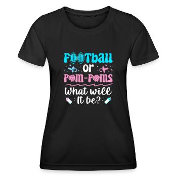 Annonce de naissance sexe révéler fête de bébé - T-shirt sport Femme - noir - Devant - AI Model Female 172 light (172cm)