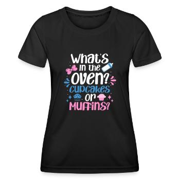 Annonce de bébé sexe révéler drôle fête de bébé - T-shirt sport Femme - noir - Devant - AI Model Female 172 light (172cm)