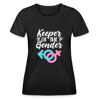 Annonce de bébé sexe révéler bébé gardien de fête - T-shirt sport Femme - noir - Devant - AI Model Female 172 light (172cm)