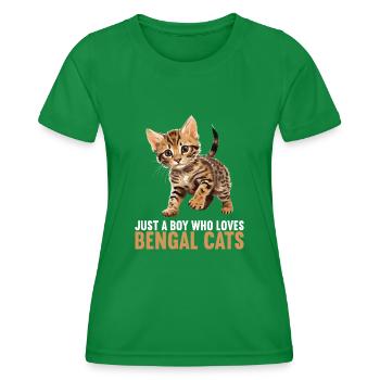 Bengal Cat Bengalkatze - Frauen Funktions-T-Shirt - Kelly Green - Vorne - AI Model Female 172 dark (172cm)