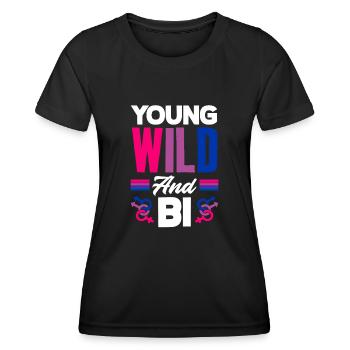 Jung Wild Und Bisexuell - Frauen Funktions-T-Shirt - Schwarz - Vorne - AI Model Female 172 light (172cm)