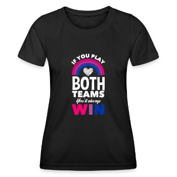 Bisexuell Stolz Regenbogen - Frauen Funktions-T-Shirt - Schwarz - Vorne - AI Model Female 172 light (172cm)