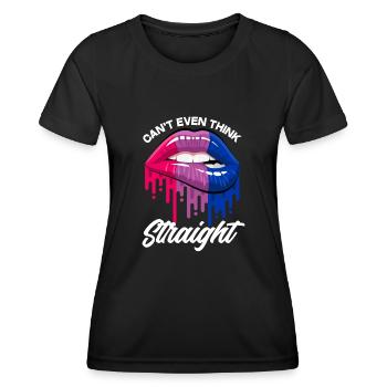 Stolze Bisexuell Lippen Bisexualität - Frauen Funktions-T-Shirt - Schwarz - Vorne - AI Model Female 172 light (172cm)