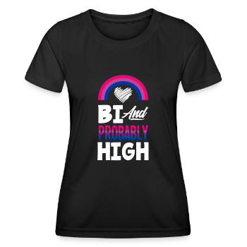 Cannabis bisexuel - T-shirt sport Femme - noir - Devant - AI Model Female 172 light (172cm)