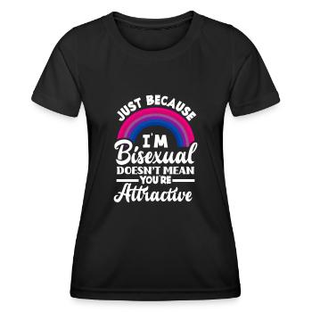 Bisexuel attrayant arc-en-ciel - T-shirt sport Femme - noir - Devant - AI Model Female 172 light (172cm)