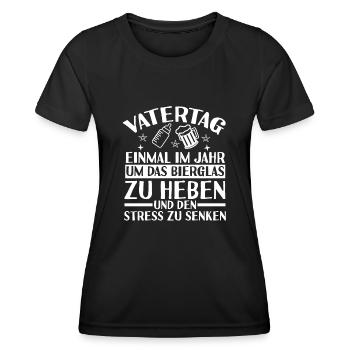 Papa Bier Vater Vatertag - Frauen Funktions-T-Shirt - Schwarz - Vorne - AI Model Female 172 light (172cm)