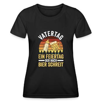 Dad Beer Father Father's Day - Women's Functional T-Shirt - black - Front - AI Model Female 172 light (172cm)