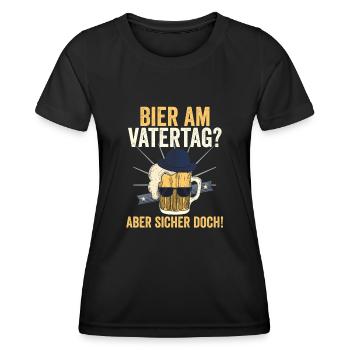 Dad Beer Father Father's Day - Women's Functional T-Shirt - black - Front - AI Model Female 172 light (172cm)