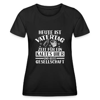 Papa Bier Vater Vatertag - Frauen Funktions-T-Shirt - Schwarz - Vorne - AI Model Female 172 light (172cm)