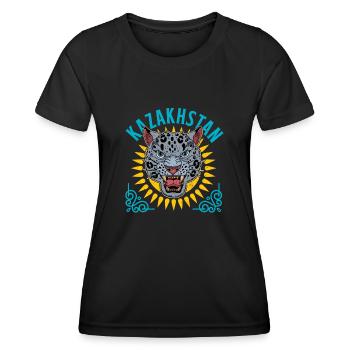 Schneeleopard Kasachstan Asien UdSSR Astana - Frauen Funktions-T-Shirt - Schwarz - Vorne - AI Model Female 172 light (172cm)