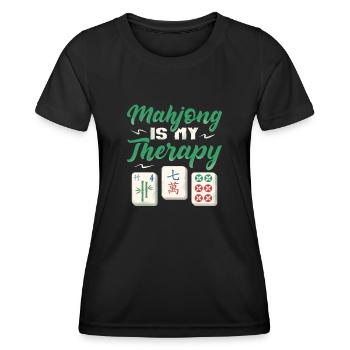 Mahjong-Spieler Mahjong ist meine Therapie chinesische Kachel - Frauen Funktions-T-Shirt - Schwarz - Vorne - AI Model Female 172 light (172cm)