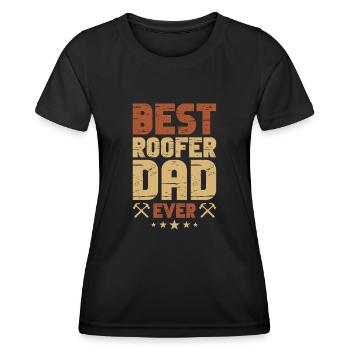 Couvreur, papa, couvreur, ouvrier du bâtiment, conception - T-shirt sport Femme - noir - Devant - AI Model Female 172 light (172cm)