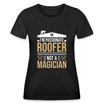 Couvreur, couvreur passionné, ouvrier du bâtiment - T-shirt sport Femme - noir - Devant - AI Model Female 172 light (172cm)
