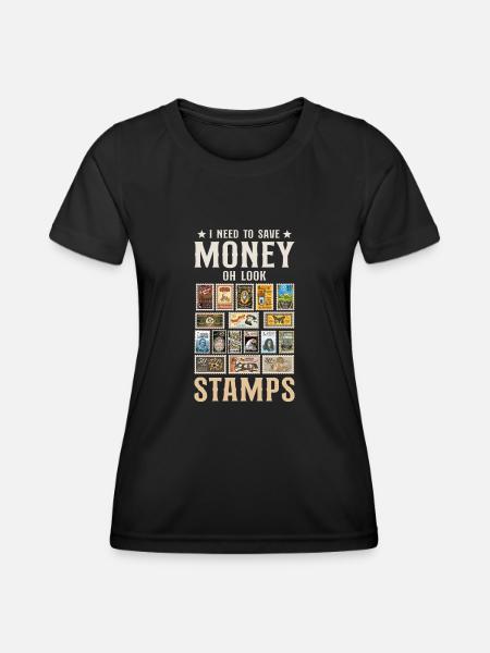 Briefmarkensammler Briefmarken-Enthusiast - Frauen Funktions-T-Shirt - Schwarz