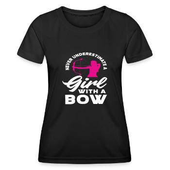 Femme fille hobby tir à l'arc - T-shirt sport Femme - noir - Devant - AI Model Female 172 light (172cm)