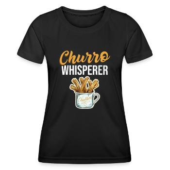 Churro whisperer churros mexican pastry lover - Women's Functional T-Shirt - black - Front - AI Model Female 172 light (172cm)