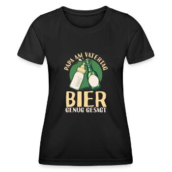 Dad Beer Father Father's Day - Women's Functional T-Shirt - black - Front - AI Model Female 172 light (172cm)