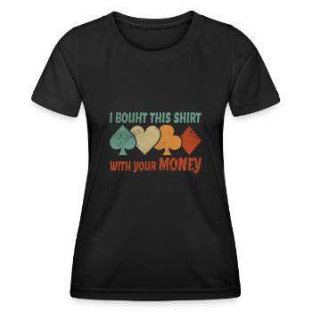 Poker Poker Jetons Poker Dire Drôle Cadeau - T-shirt sport Femme - noir - Devant - AI Model Female 172 light (172cm)
