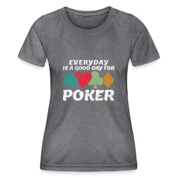 Poker Poker Jetons Poker Dire Drôle Cadeau - T-shirt sport Femme - mélange sombre  - Devant - AI Model Female 172 light (172cm)